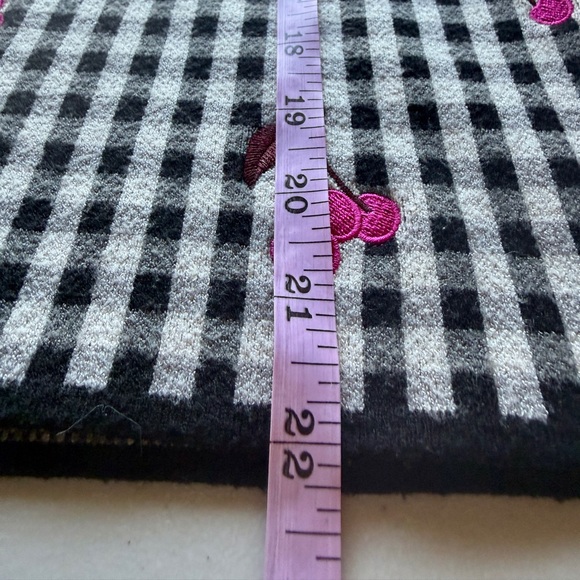 Maeve Anthropologie Sweater Vest Women’s L Gingham Embroidered Cherries - Picture 11 of 14